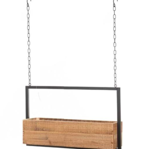 Taaskasutatud puidust riputatav lillekast