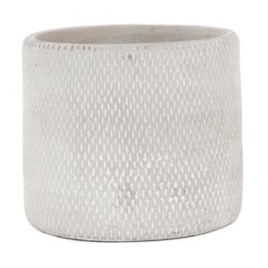 Tsementpott, helehall kamm-mustriga