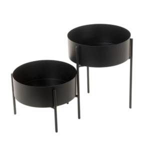 Metallist kahene taimealus, kuld/hall/must